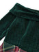 Robe de Noël verte à épaules dénudées en tartan des années 1950