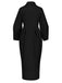 Manteau à revers larges et manches lanternes unies des années 1960