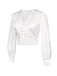 2PCS robe à carreaux et chemisier en satin années 40