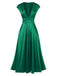 Robe en satin col en V profond rose des années 1950
