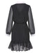 Robe noire à pois et col contrasté des années 40
