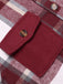 Manteau à carreaux tartan rouge vin des années 1950 avec col de chemise