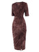 Robe fleurie froncée floquée des années 1960