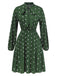 Robe plissée à pois et cordon de serrage des années 1940