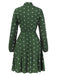Robe plissée à pois et cordon de serrage des années 1940