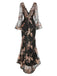 Robe longue à paillettes et col en V profond des années 1930