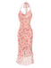 Robe sirène en maille de soie rose des années 1930