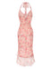Robe sirène en maille de soie rose des années 1930