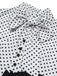 Robe sirène rouge à pois et col noué des années 1930