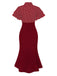 Robe sirène rose pêche à pois et col noué des années 1930