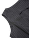 2PCS Gilet à rayures fines gris foncé et jupe plissée des années 60