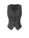 2PCS Gilet à rayures fines gris foncé et jupe plissée des années 60