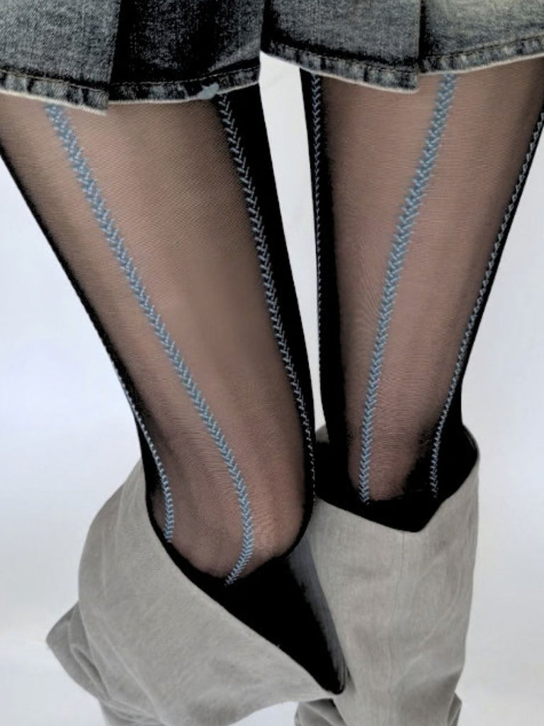 Collants transparents rétro à motif épis de blé - 4