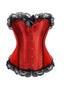 Haut corset en satin à pois et dentelle victorienne Années 1950