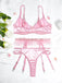 3PCS Ensembles de lingerie avec porte-jarretelles en satin des années 1950