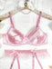 3PCS Ensembles de lingerie avec porte-jarretelles en satin des années 1950