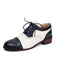 Chaussures Oxford à lanières et bout rond en cuir colorblock