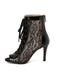 Sandales à talons hauts et bout ouvert patchwork de maille