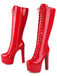 Bottes à talons aiguilles en cuir verni