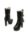 Bottes mi-mollet à talon compensé et bout rond en cuir synthétique