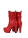 Bottes mi-mollet à talon compensé et bout rond en cuir synthétique