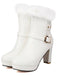 Bottes à talons hauts vintage en fausse fourrure avec boucle