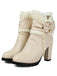 Bottines à talon compensé en cuir PU ornées de lacets