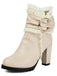 Bottines à talon compensé en cuir PU ornées de lacets