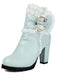 Bottines à talon compensé en cuir PU ornées de lacets