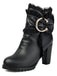 Bottines à talon compensé en cuir PU ornées de lacets