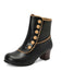 Bottes courtes à talons épais et doublure en fausse fourrure vintage