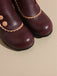 Bottes courtes à talons épais et doublure en fausse fourrure vintage