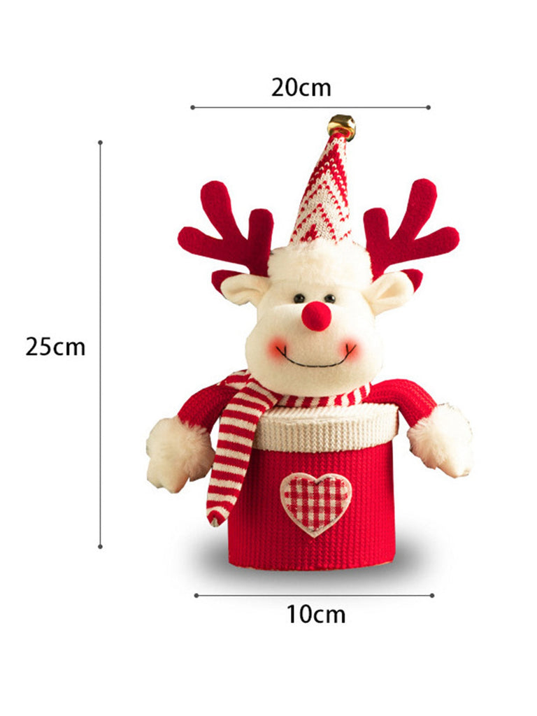 Coffret cadeau en peluche tricotée avec dessin animé Joyeux Noël