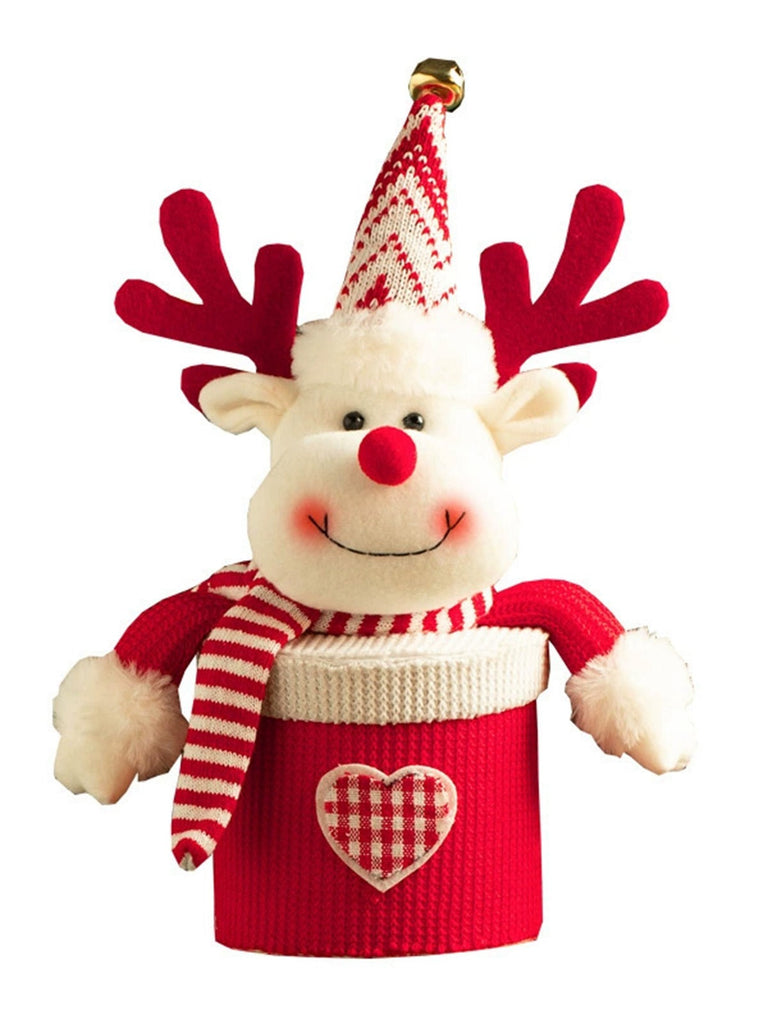Coffret cadeau en peluche tricotée avec dessin animé Joyeux Noël