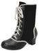 Bottes mi-mollet vintage à lacets en faux daim et cuir