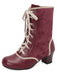 Bottes mi-mollet vintage à lacets en faux daim et cuir