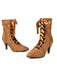 Bottes rétro à bout pointu lacées en faux daim ajouré