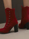 Bottes mi-mollet cloutées en daim doublées de fausse fourrure