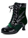 Bottines vintage en velours et cuir verni - 10