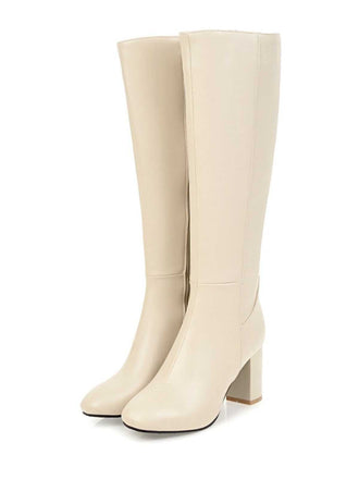 Bottes à talons hauts solides et pointues mates
