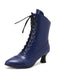 Bottines Victoriennes Rouges à Bout Pointu Lacets et Petit Talon