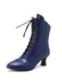 Bottines Victoriennes Rouges à Bout Pointu Lacets et Petit Talon