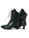 Bottines Victoriennes Rouges à Bout Pointu Lacets et Petit Talon