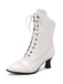 Bottines Victoriennes Rouges à Bout Pointu Lacets et Petit Talon