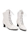 Bottines Victoriennes Rouges à Bout Pointu Lacets et Petit Talon