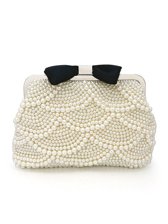 Pochette de soirée avec nœud en perles