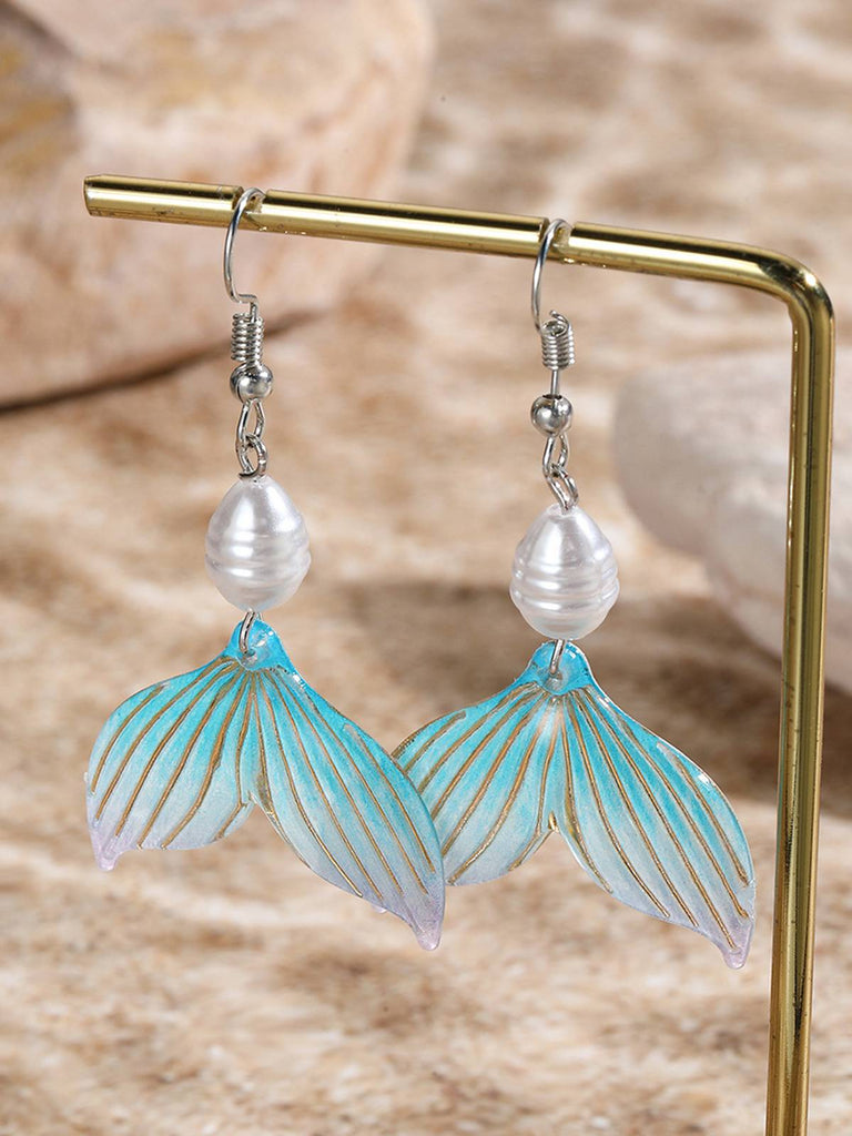 Boucles d'oreilles pendantes en forme de queue de sirène