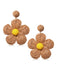 Boucles d'oreilles pendantes Boho Ruffia Strass Fleur