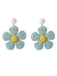Boucles d'oreilles pendantes Boho Ruffia Strass Fleur