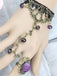Bracelet vintage gothique en dentelle de vigne rose avec anneau en cristal